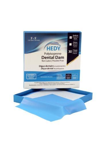 HEDY POLYISOPRENE LATEX FREE BLUE DENTAL DAMS
